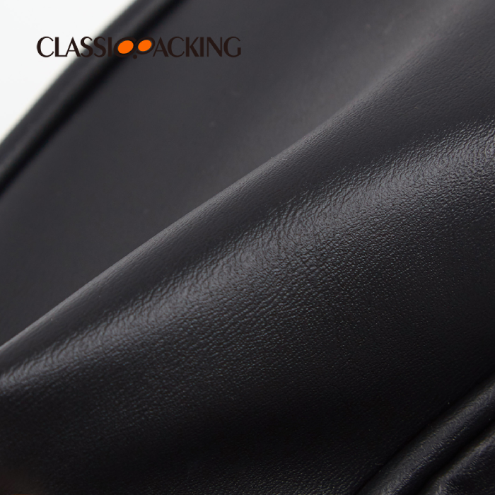 men's small leather wash bag fabric detail